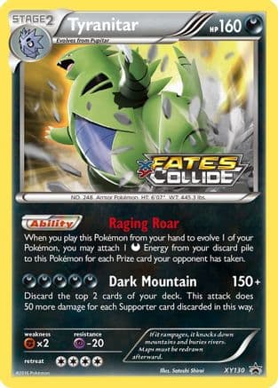 Tyranitar (Prerelease) — XY Promos Pokémon TCG card by Satoshi Shiroi