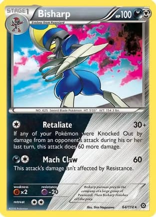 Bisharp — XY - Steam Siege Pokémon TCG card by Shin Nagasawa