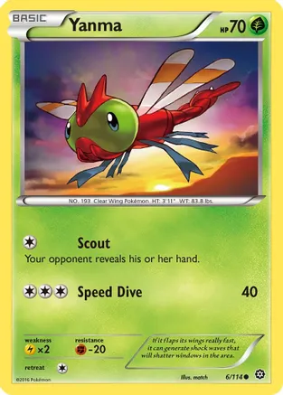 Yanma — XY - Steam Siege Pokémon TCG card by OKACHEKE