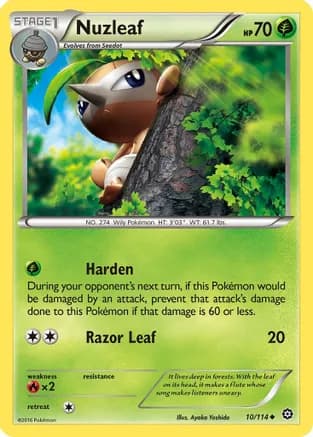 Nuzleaf — XY - Steam Siege Pokémon TCG card by Ayaka Yoshida