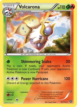 Volcarona — XY - Steam Siege Pokémon TCG card by Kouki Saitou