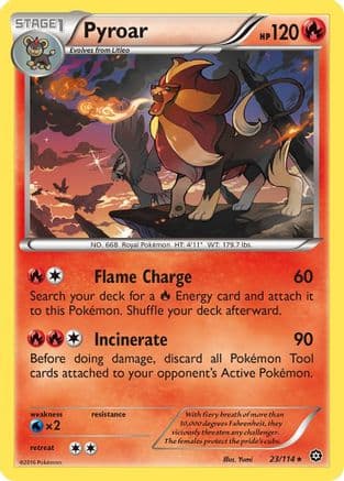 Pyroar — XY - Steam Siege Pokémon TCG card by Hitoshi Ariga