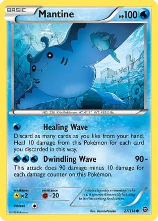 Mantine — XY - Steam Siege Pokémon TCG card by DemizuPosuka
