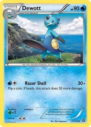 Dewott — XY - Steam Siege Pokémon TCG card by Shin Nagasawa