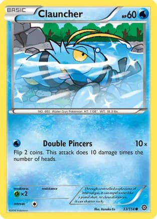Clauncher — XY - Steam Siege Pokémon TCG card by Kanako Eo