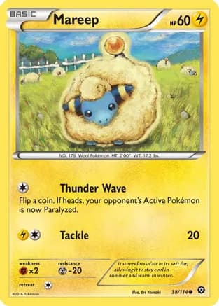 Mareep — XY - Steam Siege Pokémon TCG card by Eri Yamaki