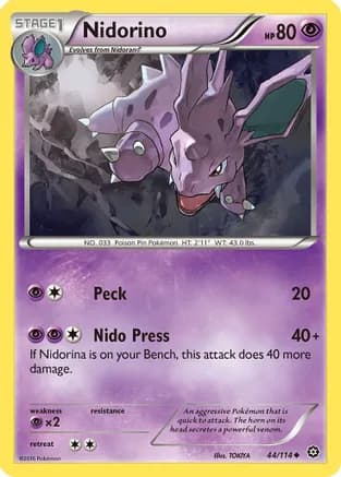 Nidorino — XY - Steam Siege Pokémon TCG card by Mitsuhiro Arita