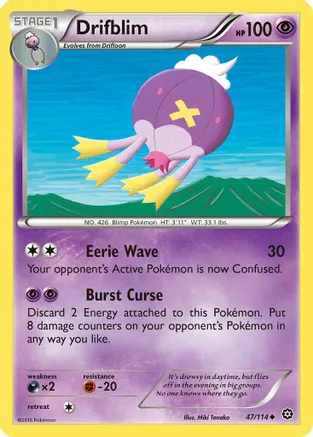 Drifblim — XY - Steam Siege Pokémon TCG card by Miki Tanaka