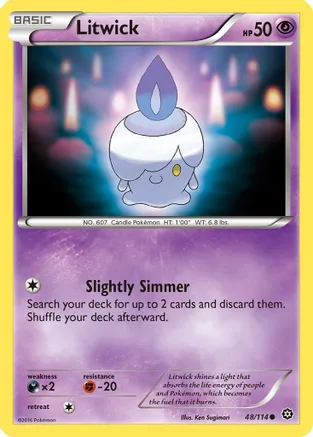 Litwick — XY - Steam Siege Pokémon TCG card by Ken Sugimori