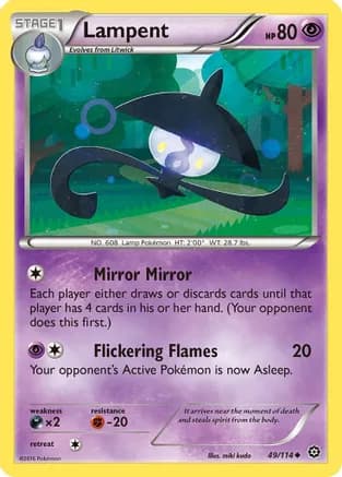 Lampent — XY - Steam Siege Pokémon TCG card by miki kudo