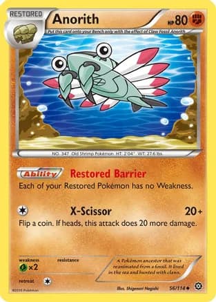 Anorith — XY - Steam Siege Pokémon TCG card by Shigenori Negishi