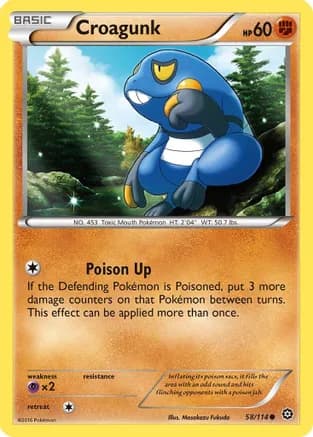 Croagunk — XY - Steam Siege Pokémon TCG card by Masakazu Fukuda