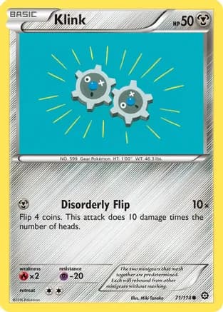 Klink — XY - Steam Siege Pokémon TCG card by Miki Tanaka