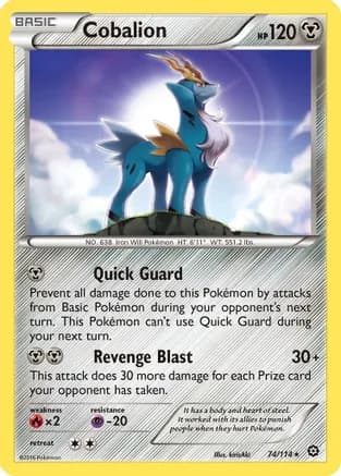 Cobalion — XY - Steam Siege Pokémon TCG card by kirisAki