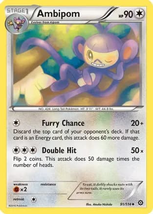 Ambipom — XY - Steam Siege Pokémon TCG card by Atsuko Nishida