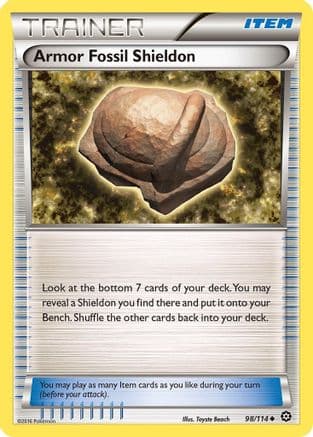 Armor Fossil Shieldon — XY - Steam Siege Pokémon TCG card by Toyste Beach