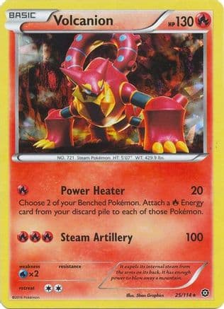 Volcanion - 25/114 (Cracked Ice Holo) — Deck Exclusives Pokémon TCG card by Mitsuhiro Arita