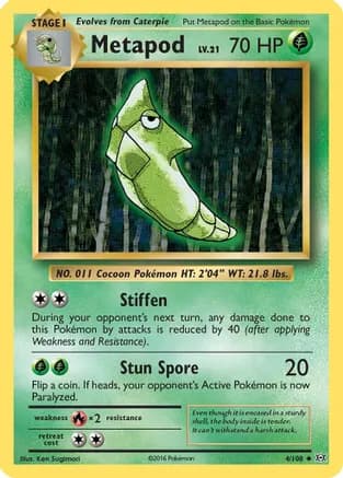 Metapod — XY - Evolutions Pokémon TCG card by Ken Sugimori