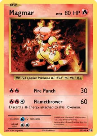Magmar — XY - Evolutions Pokémon TCG card by Ken Sugimori