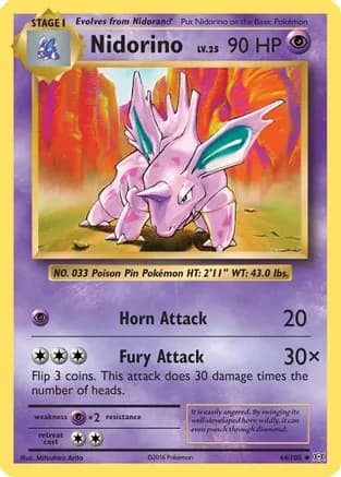 Nidorino — XY - Evolutions Pokémon TCG card by Mitsuhiro Arita