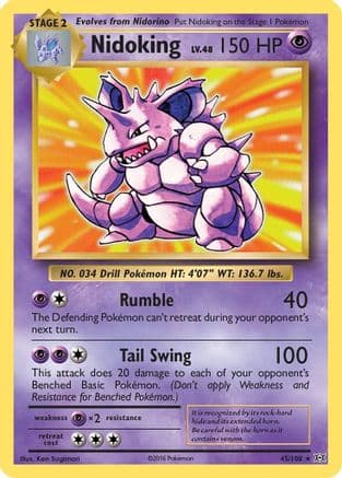 Nidoking — XY - Evolutions Pokémon TCG card by Ken Sugimori