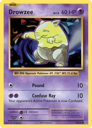 Drowzee — XY - Evolutions Pokémon TCG card by Ken Sugimori