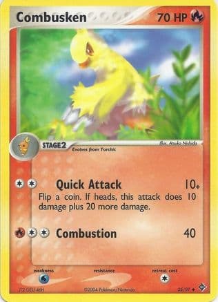 Combusken — EX Battle Stadium Pokémon TCG card by Midori Harada