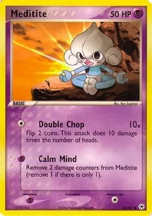 Meditite — EX Battle Stadium Pokémon TCG card by Ken Sugimori