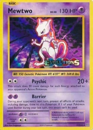 Mewtwo (XY Evolutions Prerelease) — XY Promos Pokémon TCG card by Ken Sugimori