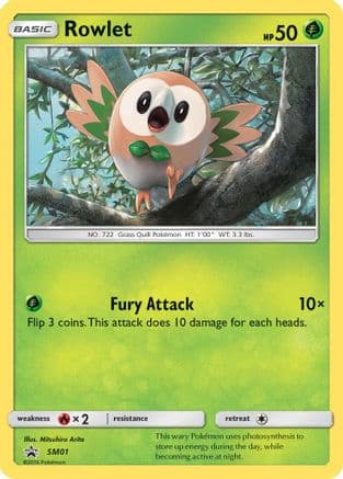 Rowlet - SM01 — SM Promos Pokémon TCG card by 5ban Graphics