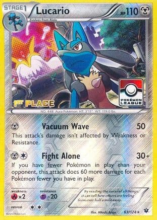 Lucario - 63/124 (Pokemon League) [1st Place] — League & Championship Cards Pokémon TCG card by Mitsuhiro Arita