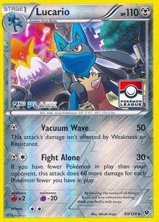 Lucario - 63/124 (Pokemon League) [2nd Place] — League & Championship Cards Pokémon TCG card by Unknown