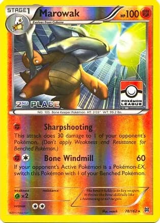 Marowak - 78/162 (Pokemon League) [2nd Place] — League & Championship Cards