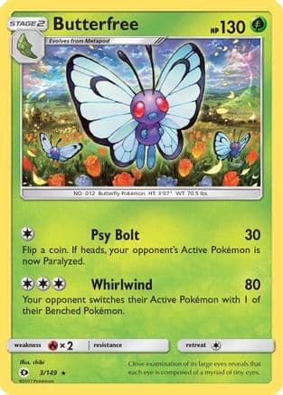 Butterfree — SM Base Set Pokémon TCG card by ryoma uratsuka