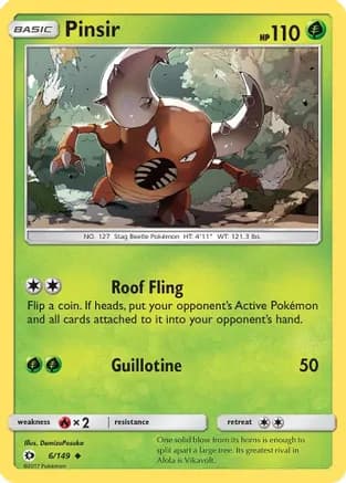 Pinsir — SM Base Set Pokémon TCG card by DemizuPosuka