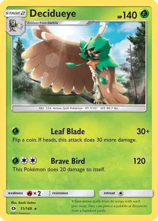 Decidueye — SM Base Set Pokémon TCG card by Kouki Saitou