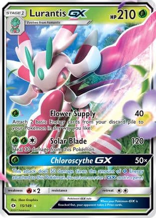 Lurantis GX — SM Base Set Pokémon TCG card by Mitsuhiro Arita