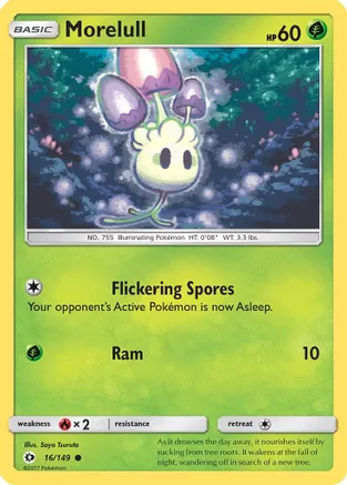 Morelull — SM Base Set Pokémon TCG card by Saya Tsuruta