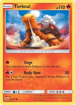 Torkoal — SM Base Set Pokémon TCG card by Naoyo Kimura