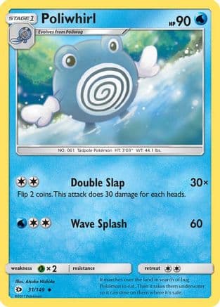 Poliwhirl — SM Base Set Pokémon TCG card by Scav