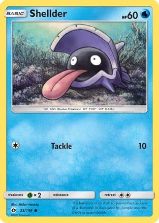 Shellder — SM Base Set Pokémon TCG card by Midori Harada
