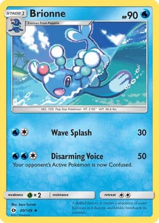 Brionne — SM Base Set Pokémon TCG card by Saya Tsuruta