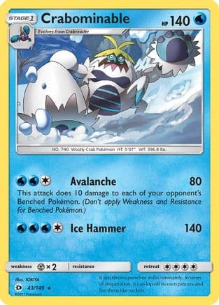 Crabominable — SM Base Set Pokémon TCG card by TOKIYA
