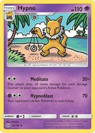 Hypno — SM Base Set Pokémon TCG card by OOYAMA
