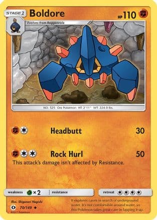 Boldore — SM Base Set Pokémon TCG card by Shigenori Negishi