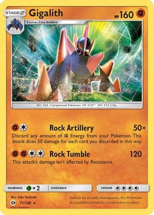 Gigalith — SM Base Set Pokémon TCG card by Eske Yoshinob