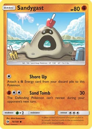 Sandygast — SM Base Set Pokémon TCG card by Akira Komayama