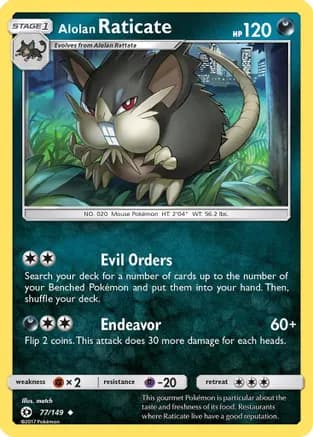 Alolan Raticate — SM Base Set Pokémon TCG card by match