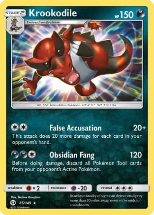 Krookodile — SM Base Set Pokémon TCG card by Hajime Kusajima