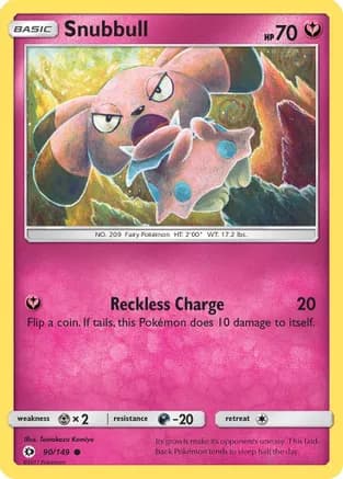 Snubbull — SM Base Set Pokémon TCG card by Tomokazu Komiya